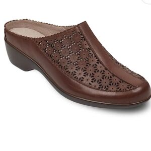 Easy Spirit Brown Women's Mules with Cut-Out Design